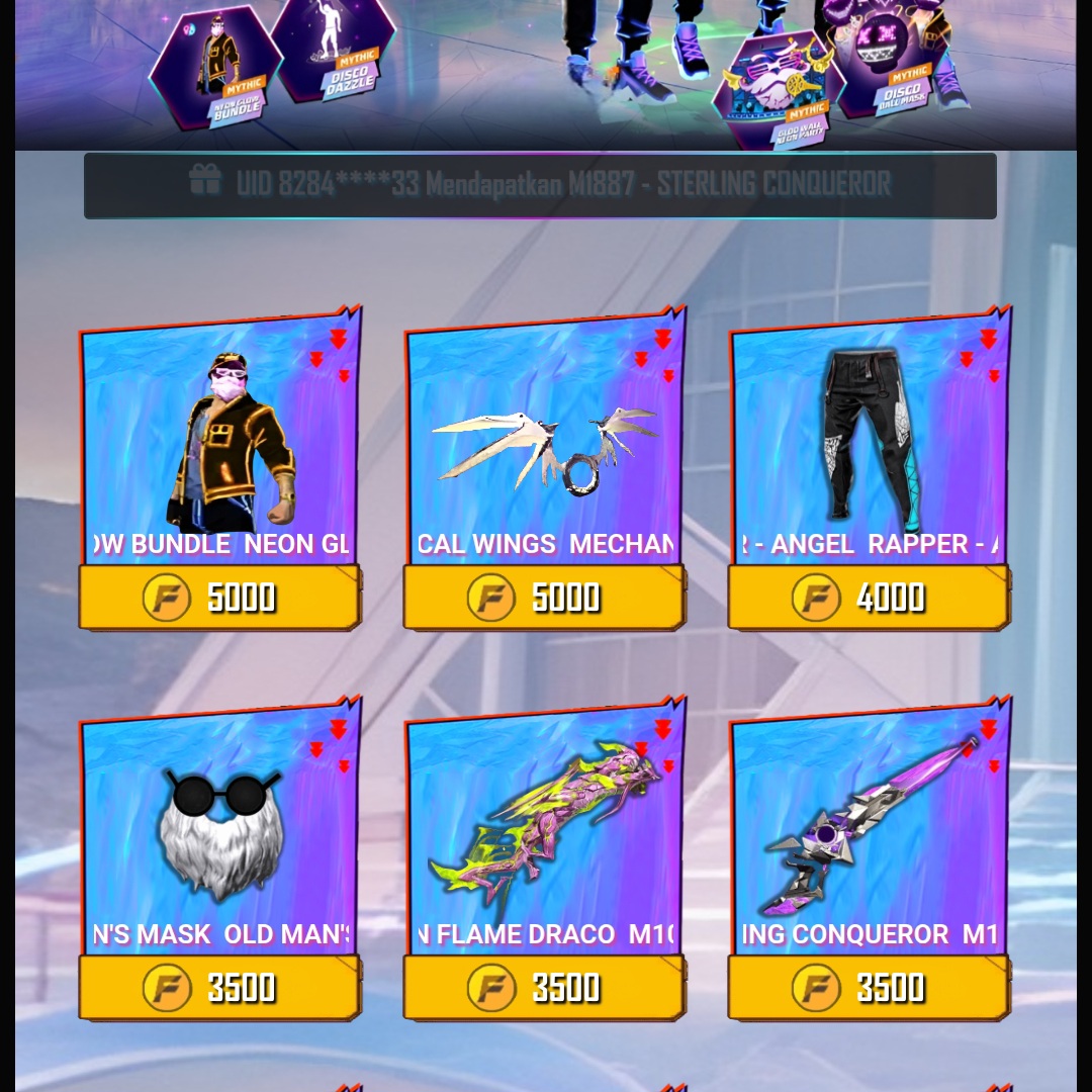 EVENT FREE FIRE BUNDLE NEON
