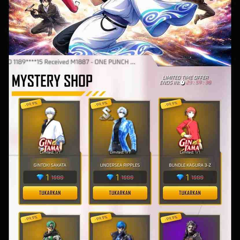 EVENT FREE FIRE X GINTAMA V2